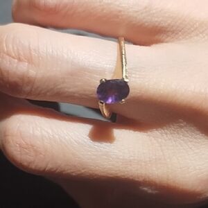 14kt Gold Ring with Amethyst Stone
